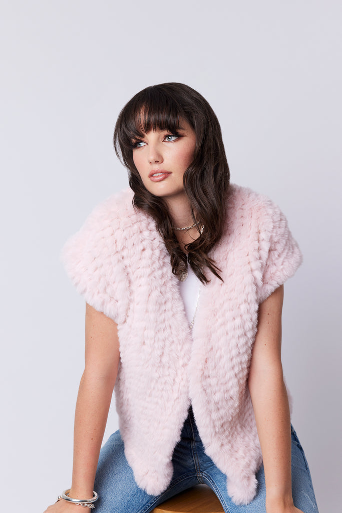 Blush faux shop fur vest